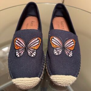 Kate Spade Aflutter Butterfly Embroidery Espadrille Flat Loafer Women Size 7.5